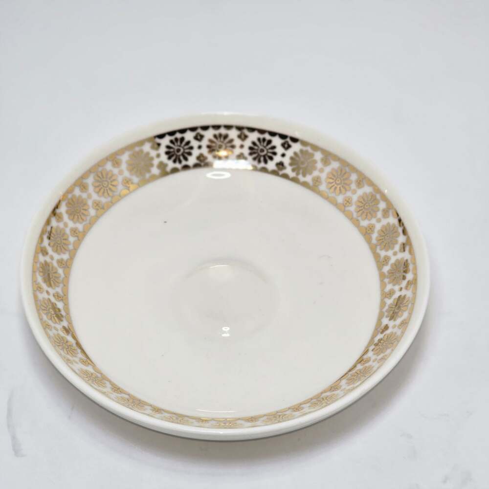 Whittard of Chelsea After Dark 05' Fine China Saucer Gold Flora - Replacement